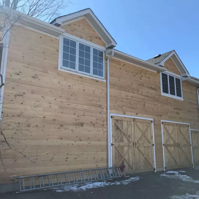 Custom garage built by Rylan Thomas Construction in 2017